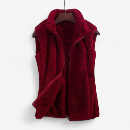 Myra - Ermeless Vest med Ståkrage og Glidelås