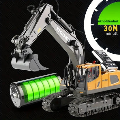 BuildMaster - Premium fjernstyrt gravemaskin med 11 funksjonalitetsfunksjoner