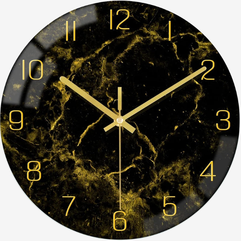 TimeLux – Rund Veggklokke i Glass med Kvartsurverk