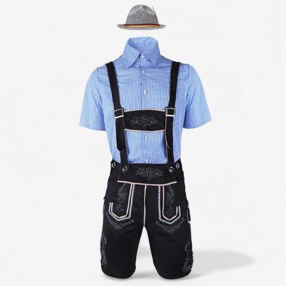 Lukas – Oktoberfest Lederhosen-kostyme med skjorte og seler