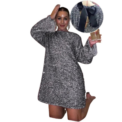 Esme - Trendy minikjole med lange ermer og sløyfedetaljer bak