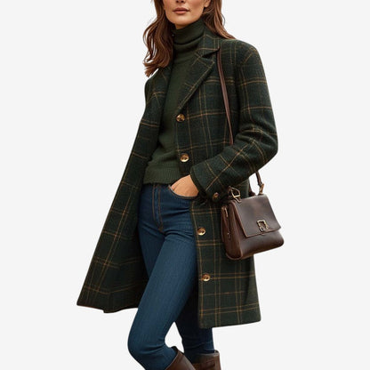 Hannah – Langermet frakk med slagkrage og lommer