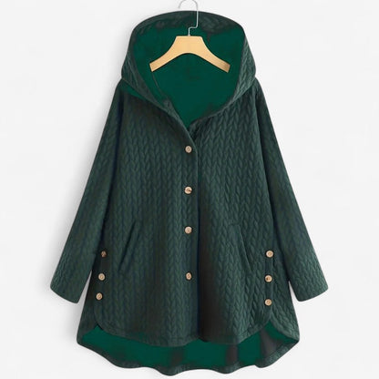 Norvella – Vattert Jakke med Hette og Knapplukking