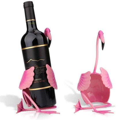 WineFlare - Unik Dekorativ Vinstativ med Kunstnerisk Flamingodesign