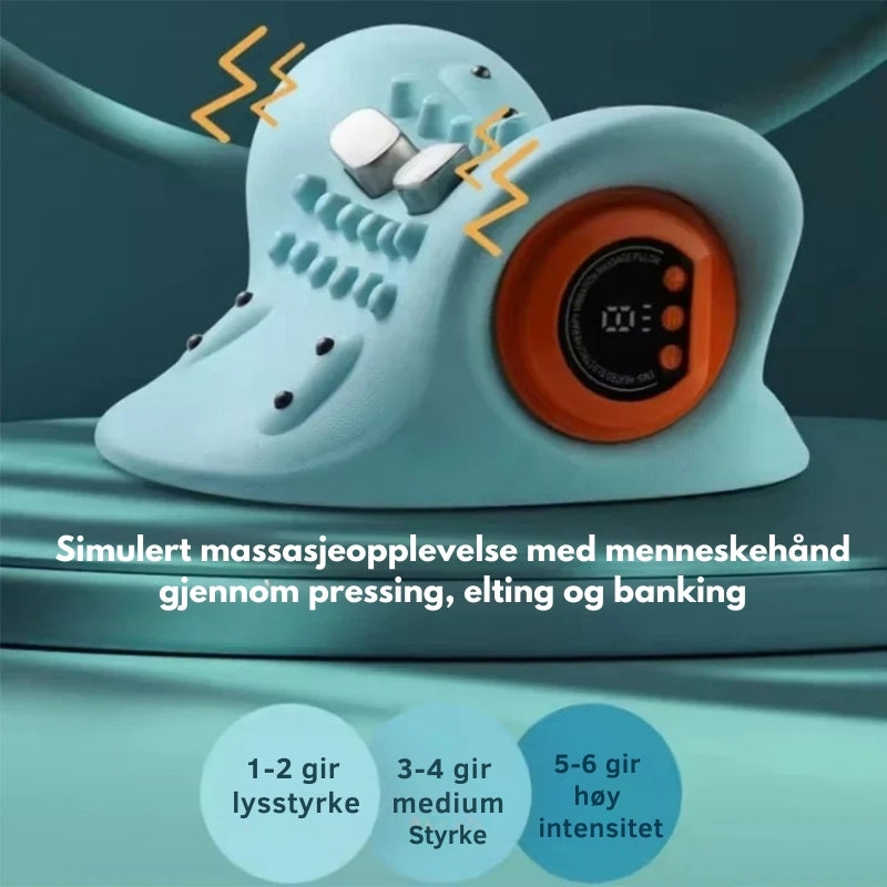 NeckEase - Trådløs EMS nakkemassasjeapparat med akupressur og cervikal traksjonsterapi