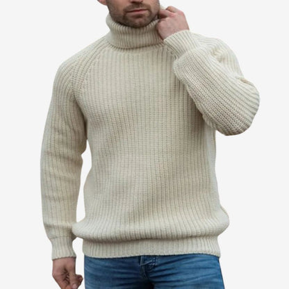 Samson – Langermet Genser med Høyt Hals og Ribbedetaljer