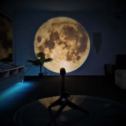 MoonSphere - Moon Earth Projector med LED-lampe og roterende projeksjon