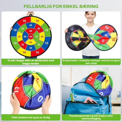 SkillFun - Stor dobbeltsidig dartskive for barn med pedagogiske spill