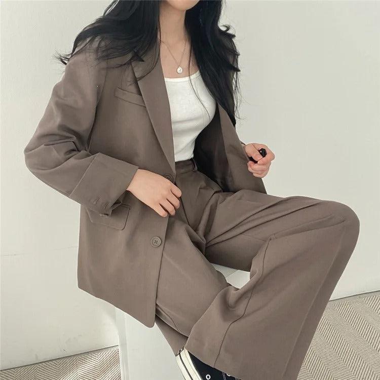 Emma - Skreddersydd blazer og vidde buksesett