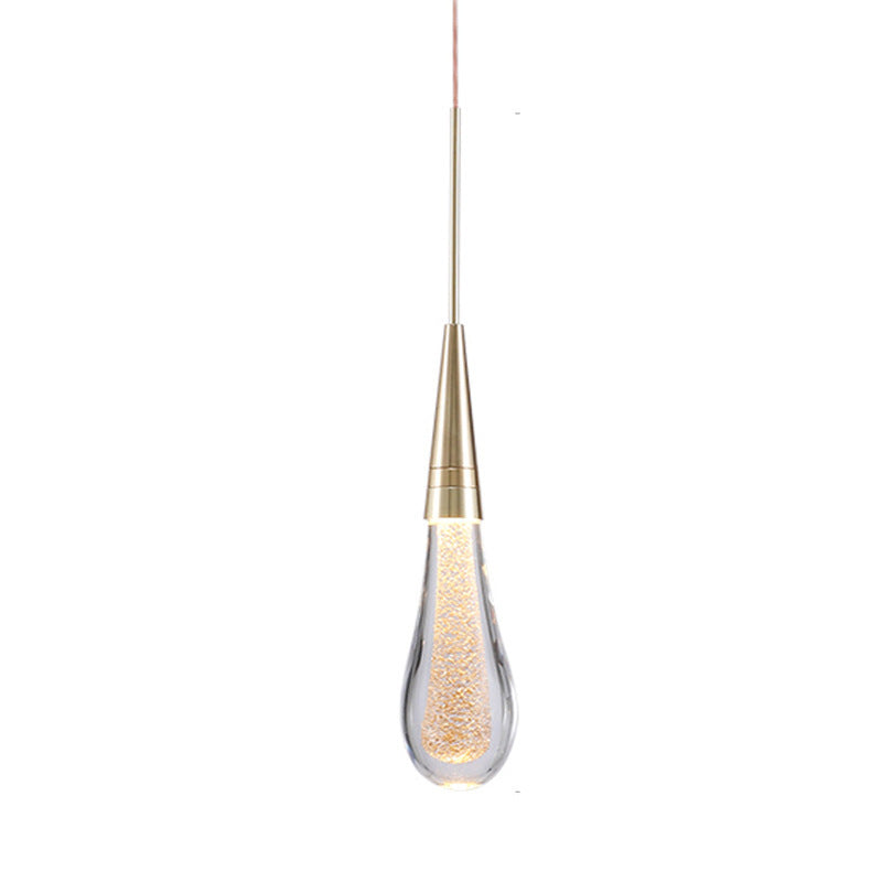 GoldLuxe - Elegant pendellampe med glassdråper for luksuriøs atmosfære