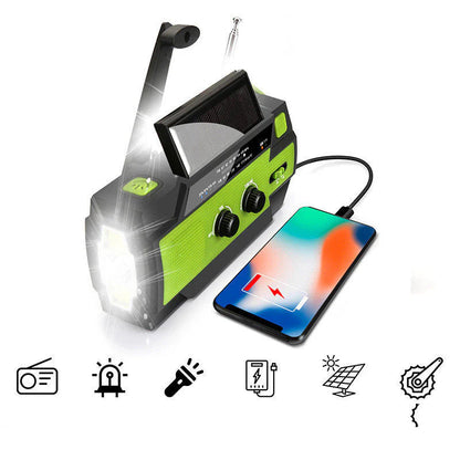 TerraVolt - Allsidig Solcelledrevet Radio og Powerbank for Pålitelig Energi