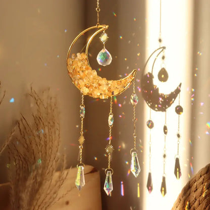 LunaAura - Drømmefanger med prismemåne for en magisk atmosfære