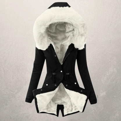 Charlotte - Chic hetteparka med imitert pels