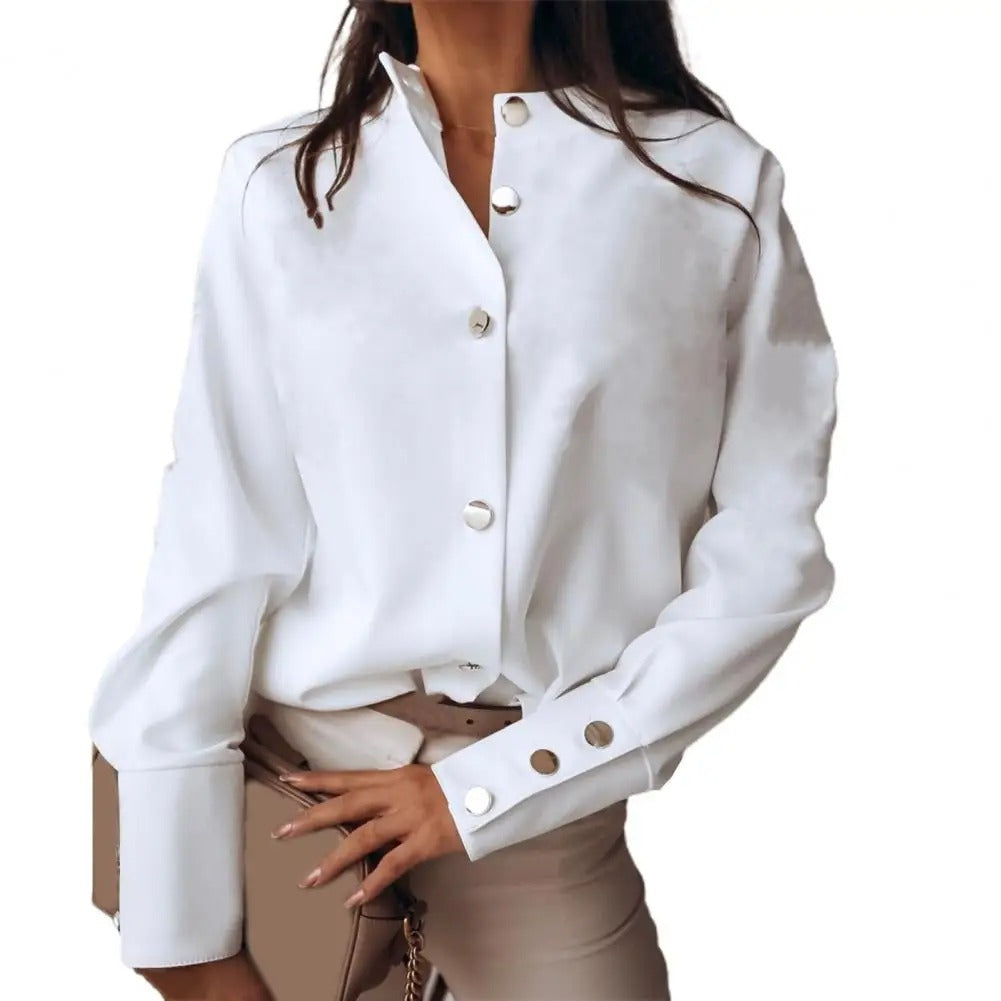 Leah - Stilig langermet bluse med knappede detaljer