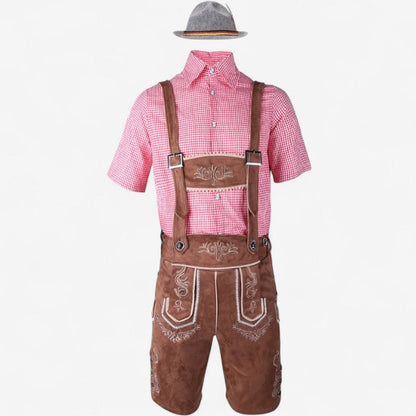 Lukas – Oktoberfest Lederhosen-kostyme med skjorte og seler