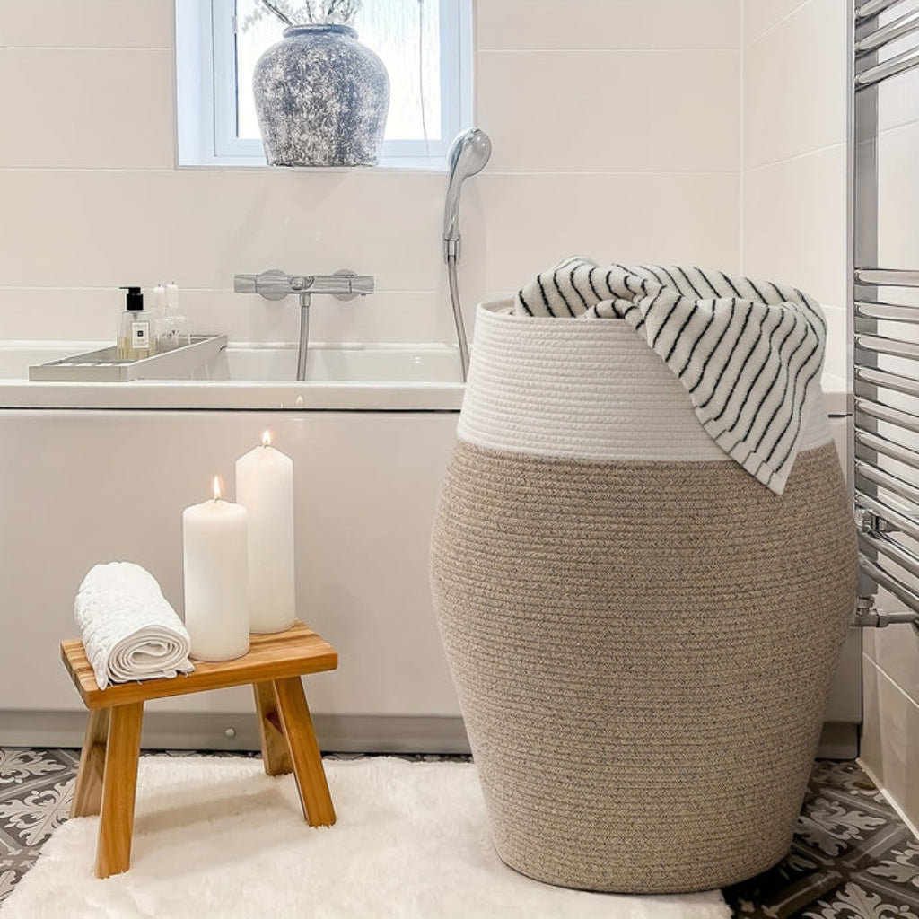 TidyWeave – Stor Vevd Skittentøyskurv med Håndtak