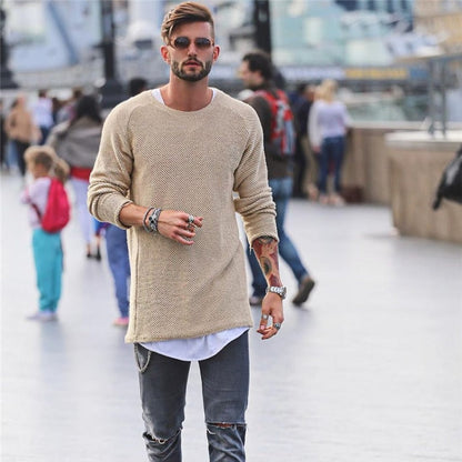 Aiden - Klassisk rundhalset genser med raglanermer