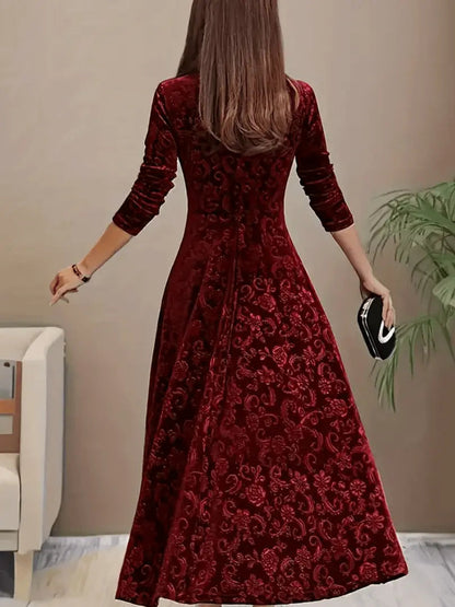 Isabella - Kjole med blomstermønster og firkantet hals