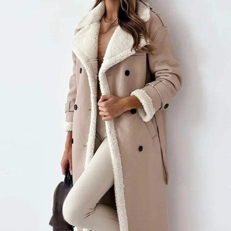 Marina – Lang kåpe med slagkrage og belte