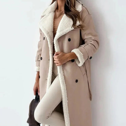 Marina – Lang kåpe med slagkrage og belte