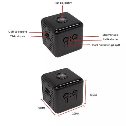 SecureCam - Trådløst overvåkingsminikamera med bevegelsesdeteksjon og nattsyn