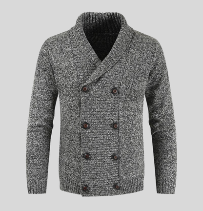 Nathan - Klassisk cardigan med sjalkrage og solid knappelukking