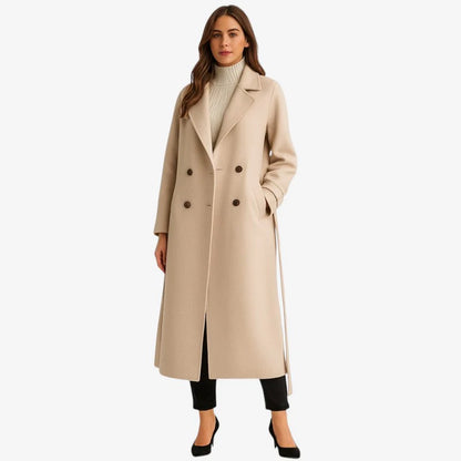 Laura – Langermet Frakk med Krage og Belte