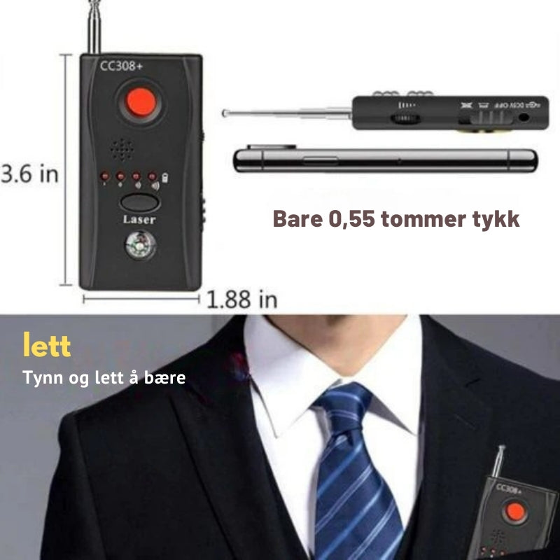 PureGuard - Skjult kamera og insektdetektor med objektivsøker og RF skanner