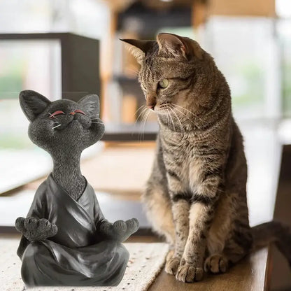 ZenPaws - Mediterende Kattefigur for Fredelige Vibber og Meditasjonspartner