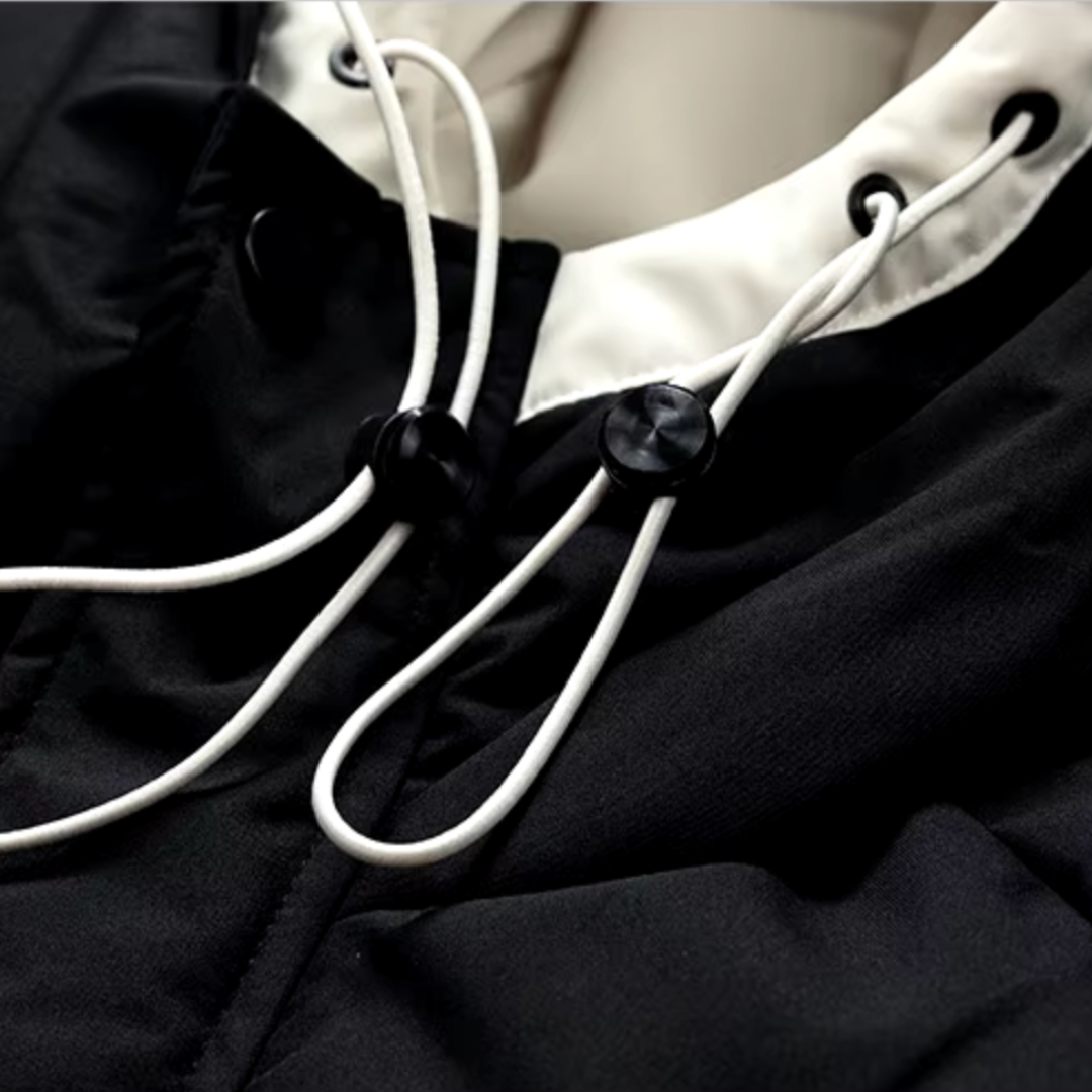 Ivy – Vattert parkas med hette og glidelås foran