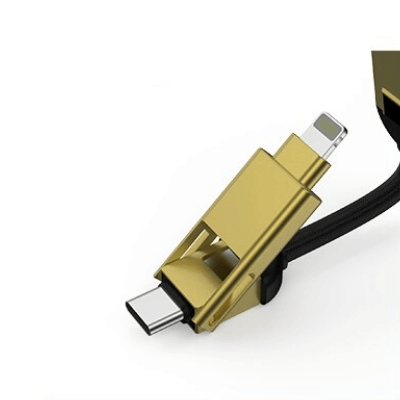 PowerLink - 6-i-1 USB-lader med nøkkelringdesign for lading på farten