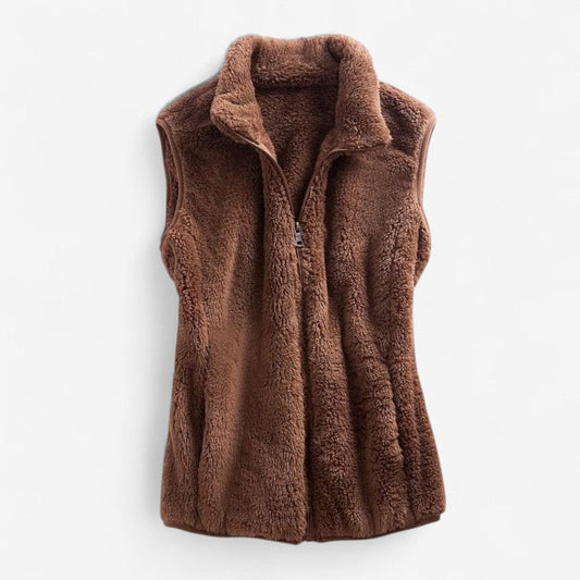 Myra - Ermeless Vest med Ståkrage og Glidelås