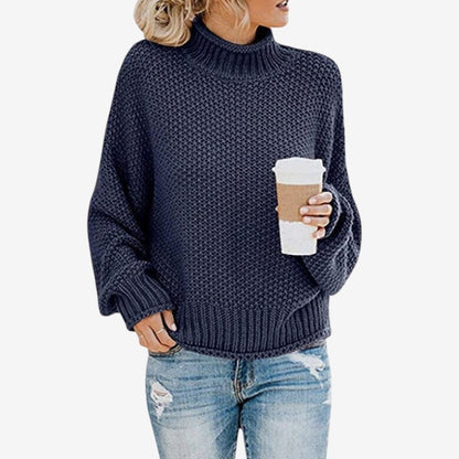 Evelyn – Langermet høyhalset genser med mockneck