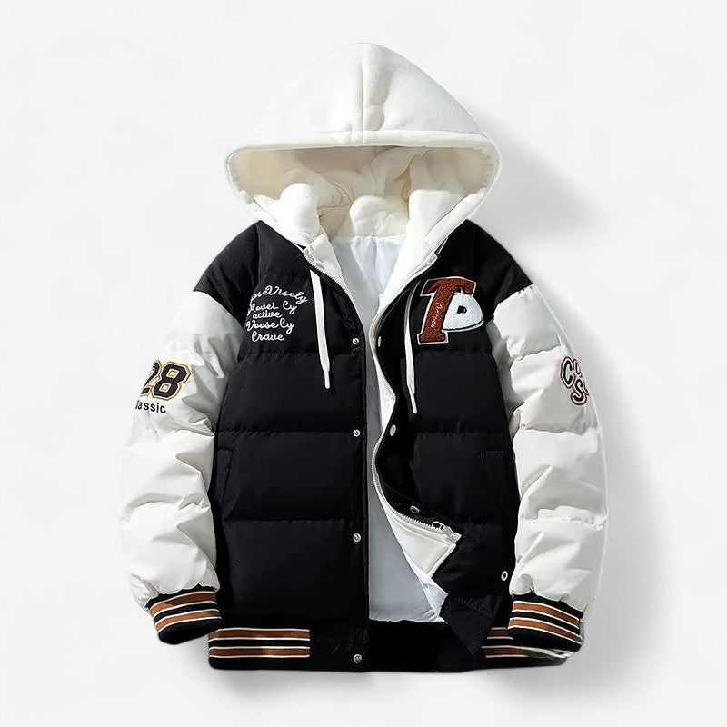 Fredrik – Dunjakke med Snørehette og Glidelåslommer