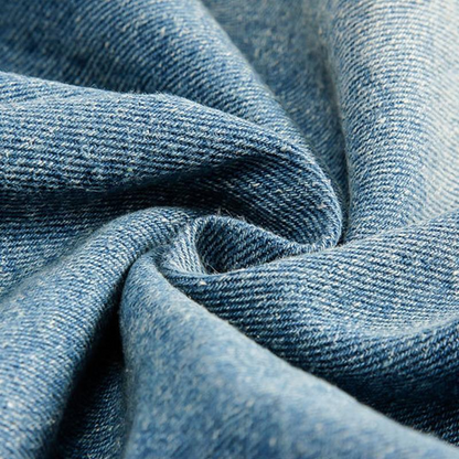 Adam - Langermet denimjakke med fleecefor og pelskrage