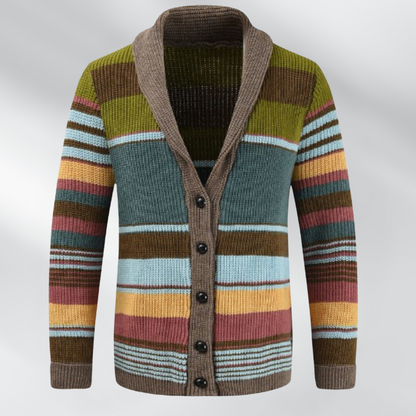 Jonas - Stilig knappekofta med fargerike striper