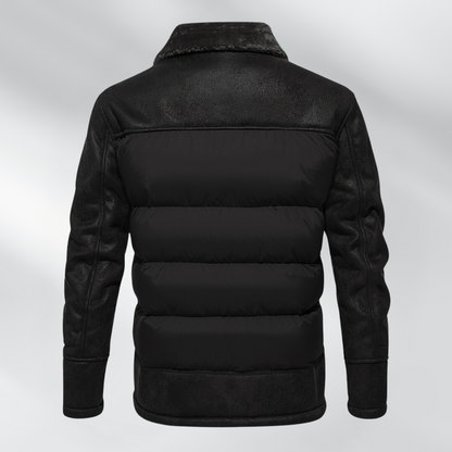 Ronan - Stilig jakke med fuskepels Krage og puffer-design