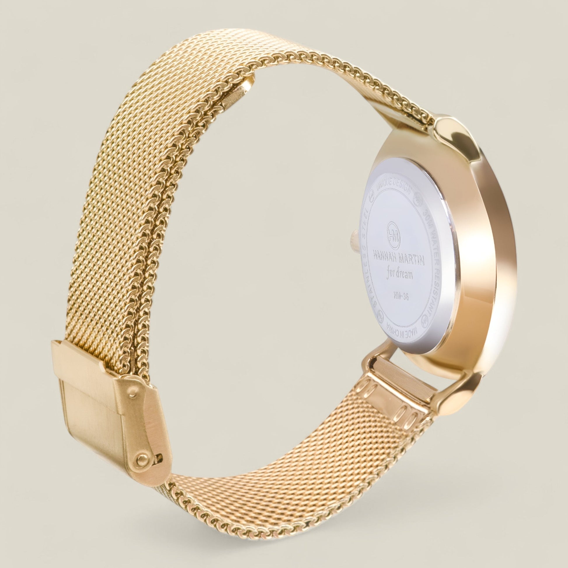 Dana - Tidløs Elegant Rund Klokke med Svart Mesh-Stropp-4