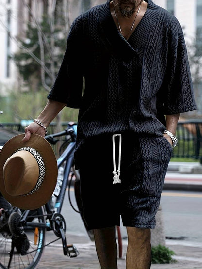 Devilliers – Stilig todelt sett med kortermet skjorte og matchende shorts