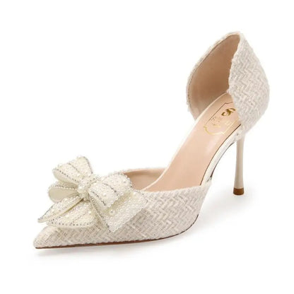 Scarlett - Stiletto med dekorativ sløyfe og spiss tå design