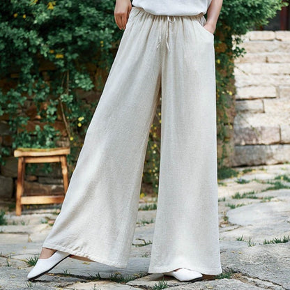 Nancy – Modren vidde bukser med snøring i midjen og praktiske sidelommer