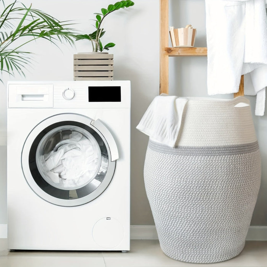 TidyWeave – Stor Vevd Skittentøyskurv med Håndtak