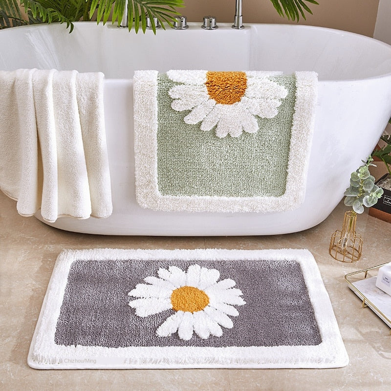 PetalPlush – Myk blomsterbadematte med plysjtekstur og elegant design