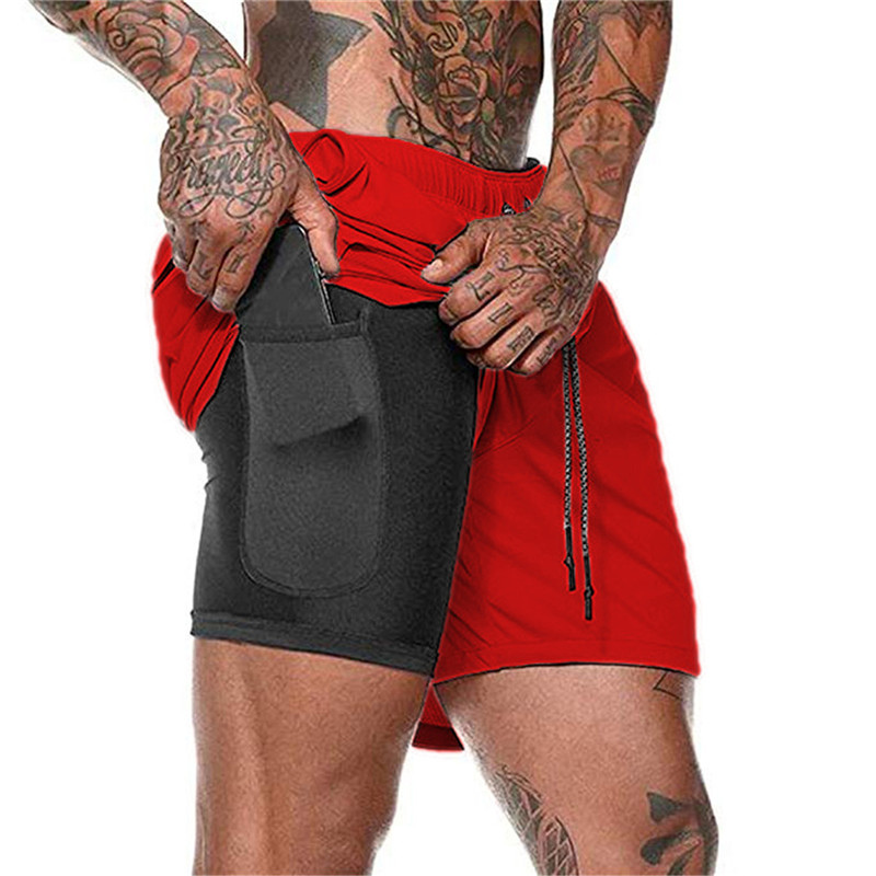 FlexWave - strandshorts i to lag med innebygd kompresjonsfor og glidelåslomme
