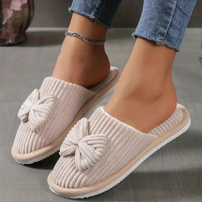 Linnea - Koselige tøfler med sløyfedesign og sklisikker såle