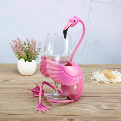WineFlare - Unik Dekorativ Vinstativ med Kunstnerisk Flamingodesign