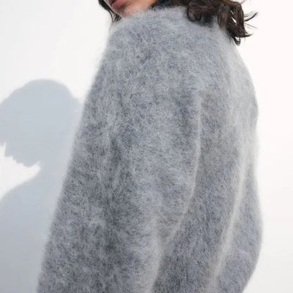 Johanna – Oversized Genser med Lange Ermer og Rund Hals