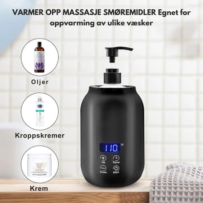 ThermaLuxe - Bærbar elektrisk massasjeoljevarmer med berøringskontroll
