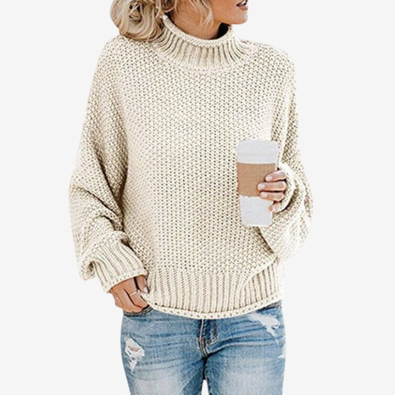 Evelyn – Langermet høyhalset genser med mockneck