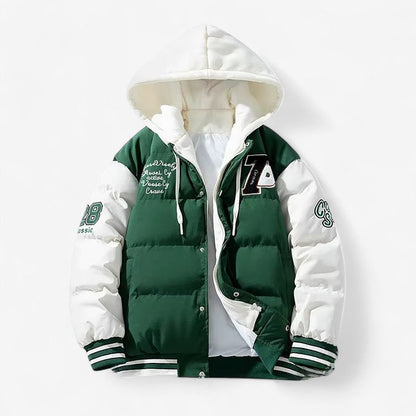 Fredrik – Dunjakke med Snørehette og Glidelåslommer